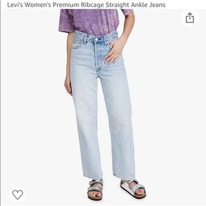 Levi's Women Premium Ribcage Straight Ankle Jean Size 30